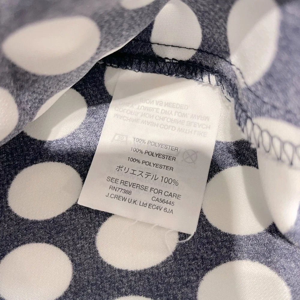 J. Crew Navy and white polka dot crepe camisole size 0